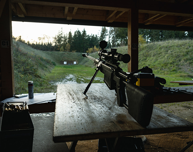 Un stand de tir extérieur en France avec des cible métallique réactive popper plaquette – dia 200 VPAM7 CCM Balistique en acier balistique